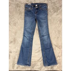 True Religion Becca Mid Rise Bootcut Jeans Blue Denim Size 27